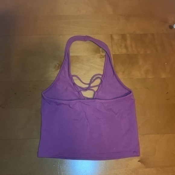 Express Purple Criss Cross Crop Top Size Small - Picture 6 of 7